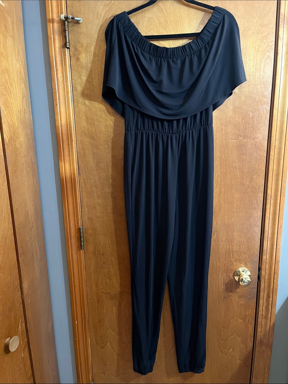 Charming Charlie Black Off-Shoulder Draped Jumpsuit - Bundle